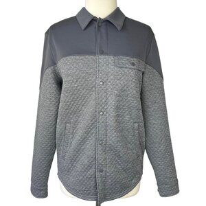 All In Motion Jacquard Shirt Jacket Mens Medium Gray New Snap Front